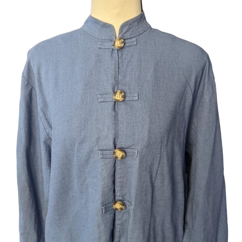 Harry And David's Northwest Express Asian Style Jean Shirt Size M - Picture 4 of 10